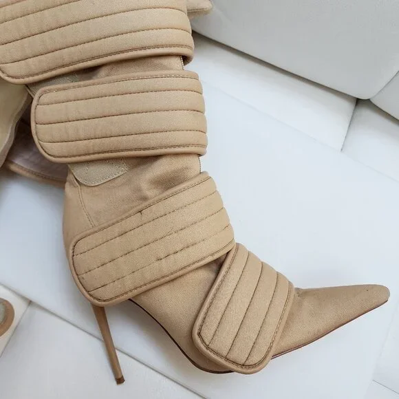 CALECHIE Women's Desert Moto Boots - Tan Faux Suede - Size 8 - Picture 6 of 12